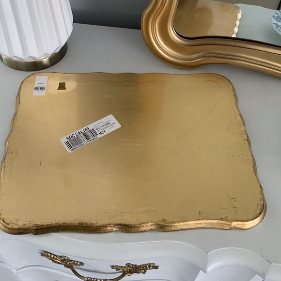 R+D. Lab Sara tray black gold wooden made in Italy hand made modern glam - Picture 6 of 14